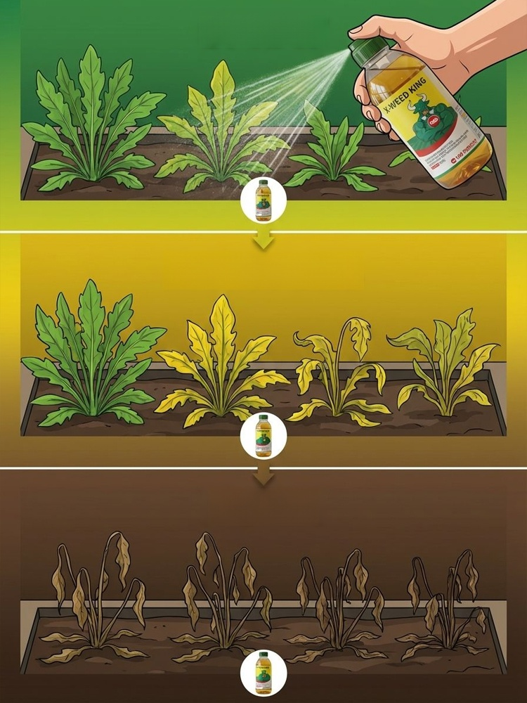 Herbicide and root rot control agent,  this product eliminates 99% of weeds down to the roots – permanently ✅!