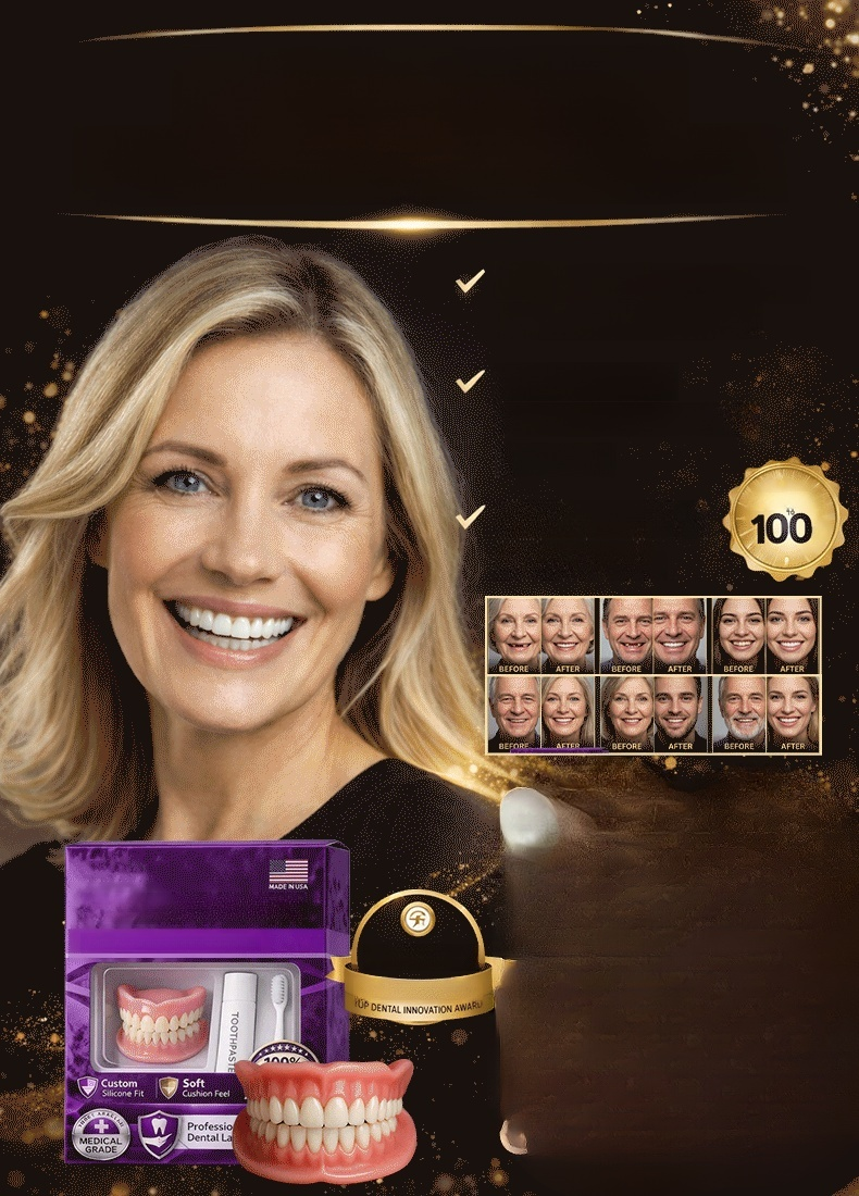 Stop hiding your teeth. Get a million dollar smile instantly. Professional set. Watch this transformation! Snap on a perfect smile in 1 second. Invisible and Natural, Corrects Misalignment