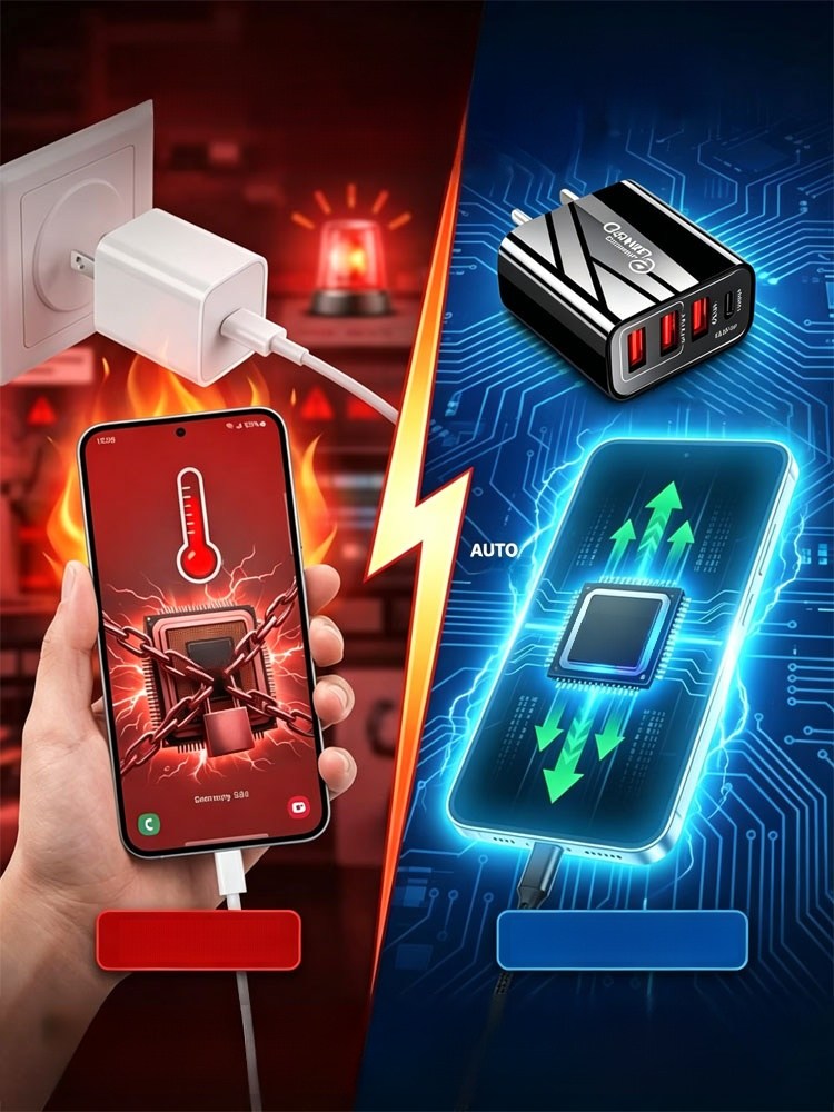 [Extends Battery Life] Multi-port Universal Charger, AI cooling tech: No more throttling. End planned obsolescence. Last 3 years longer.