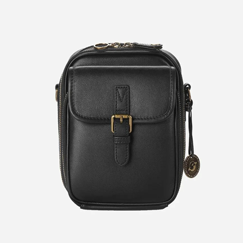 Unisex Trendy Messenger Bag, 100% Italian Leather, handcrafted vintage style. Double-layer space for essentials. Order now for 50% OFF limited deal.