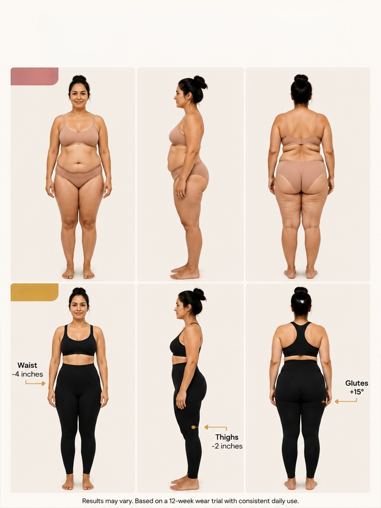 Slim Fit Tech 3D Shapewear Leggings | Say Goodbye to Bulky Layers, Visually trim 2-4 inches in 5 seconds!