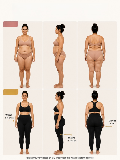 Slim Fit Tech 3D Shapewear Leggings | Say Goodbye to Bulky Layers, Visually trim 2-4 inches in 5 seconds!