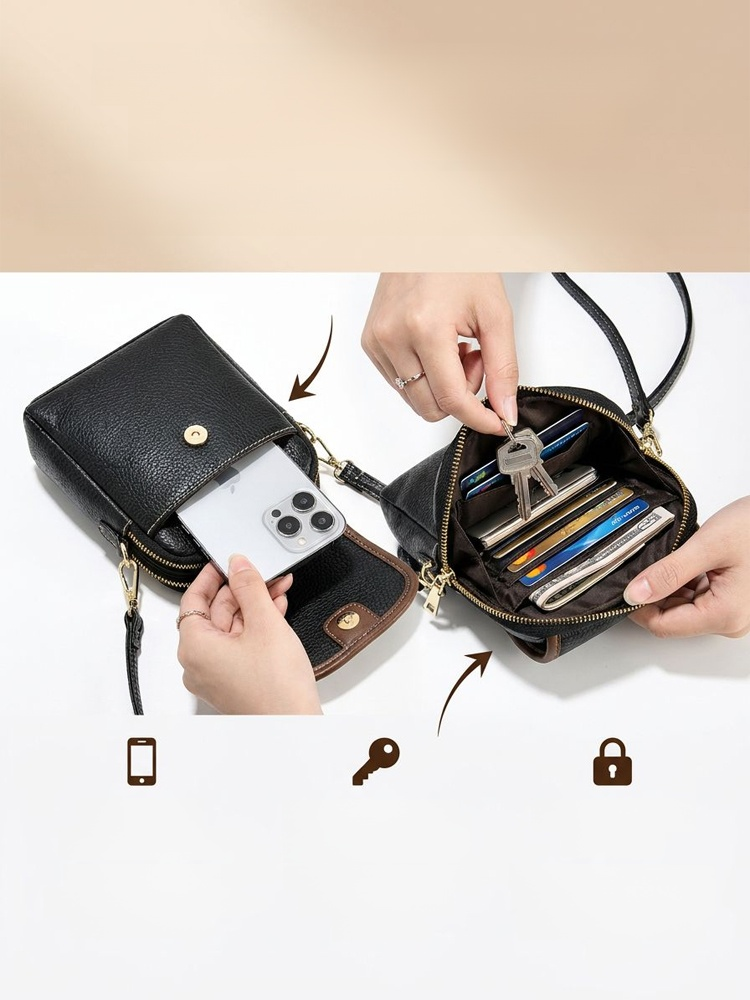 Color-blocked minimalist women's crossbody phone bag, Built-in RFID protection for ultimate security!