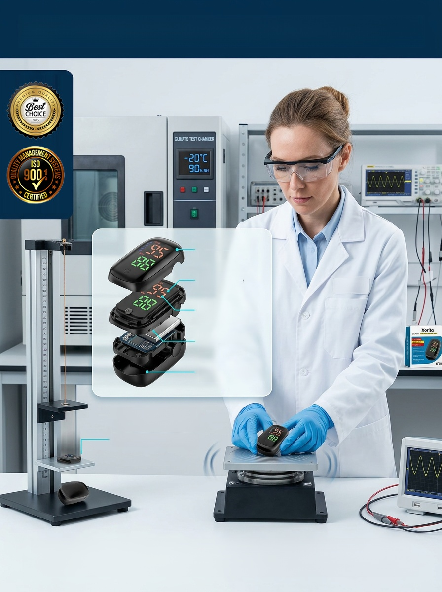 [99% Accuracy] Finger-Clip Pulse Oximeter, Results in 3 seconds, 99.9% accuracy, large, clear screen, simple and easy to use.