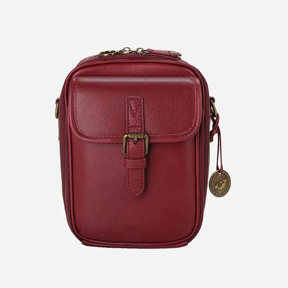 Unisex Trendy Messenger Bag, 100% Italian Leather, handcrafted vintage style. Double-layer space for essentials. Order now for 50% OFF limited deal.