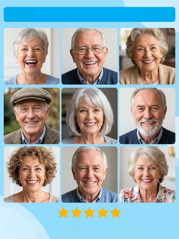 Light up your smile! Proper custom dentures for total confidence. Natural look & fit. 