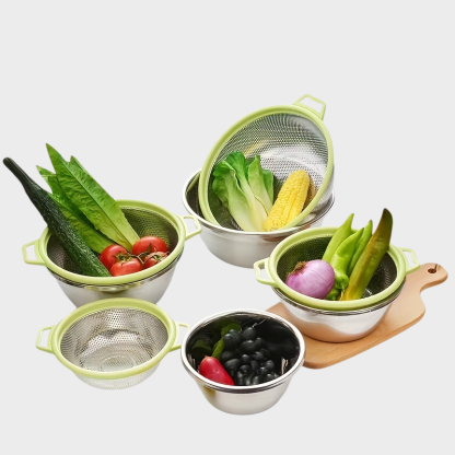 Colored edge stainless steel drain basket stainless steel basin