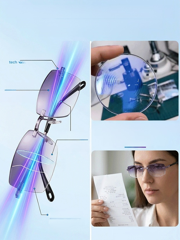 [Regain Your Youthful Vision] Smart Zoom Diamond-Cut Reading Glasses, One Pair for Near & Far. No More Switching Glasses!