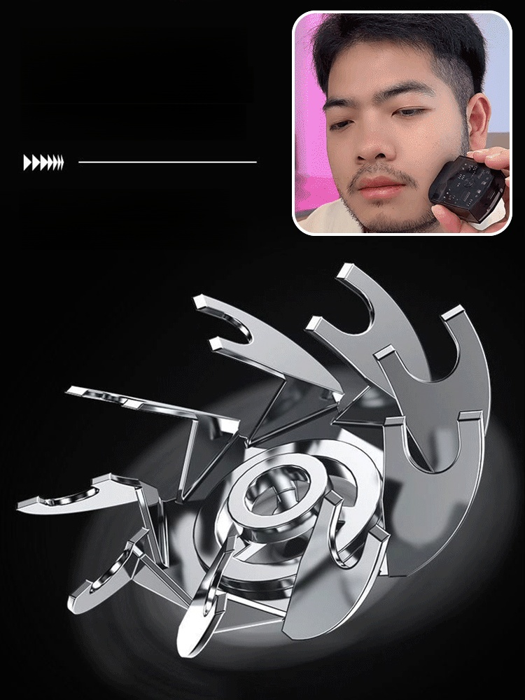 🚗Dual-engine mech razor, 360° floating blades for precise shaving, fast shave without nicks or bumps, no skin damage 