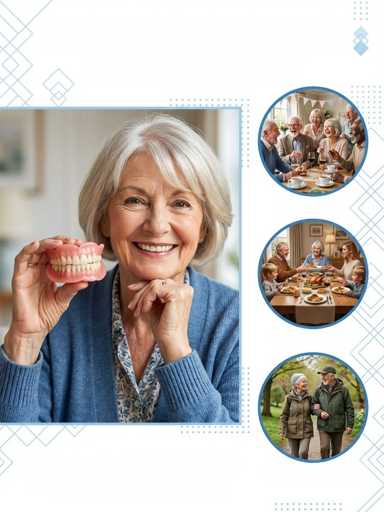 Light up your smile! Proper custom dentures for total confidence. Natural look & fit. 