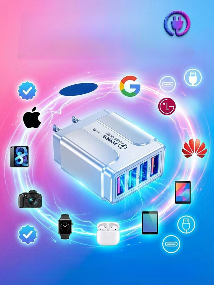 ✨ Experiencing phone lag and fast battery drain? The AI Smart Four-Port Charger revives your old phone with smooth performance and rejuvenated battery life!