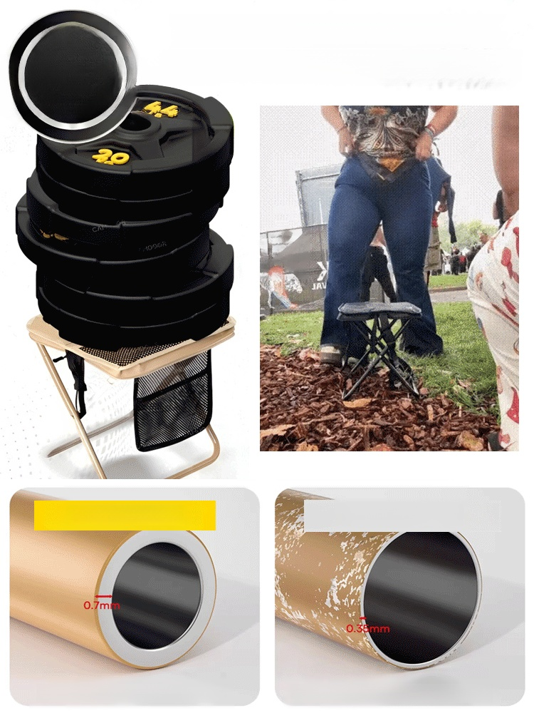 Camping Chairs, Upgraded Foldable Stool, 1.5 lbs ultra light, Max Load Capacity 500lbs