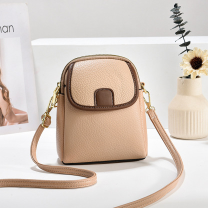 Color-blocked minimalist women's crossbody phone bag, Built-in RFID protection for ultimate security!