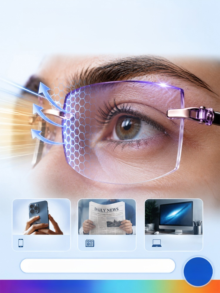 [Regain Your Youthful Vision] Smart Zoom Diamond-Cut Reading Glasses, One Pair for Near & Far. No More Switching Glasses!
