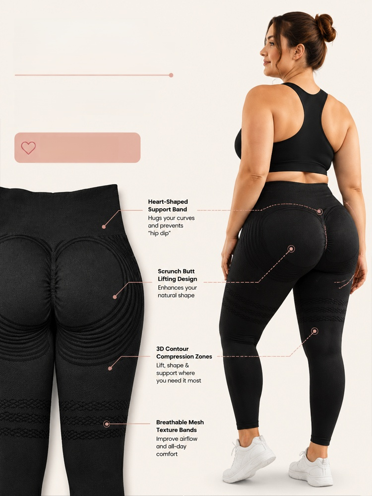Slim Fit Tech 3D Shapewear Leggings | Say Goodbye to Bulky Layers, Visually trim 2-4 inches in 5 seconds!