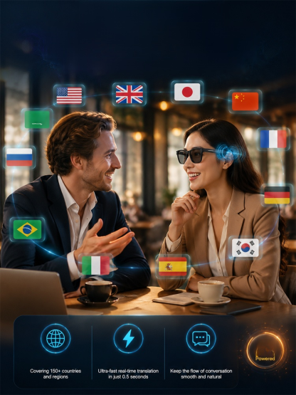AI Smart Bluetooth Glasses, Talk to AI Without Looking at a Screen. Get Instant Navigation, Answers, and Translations. 