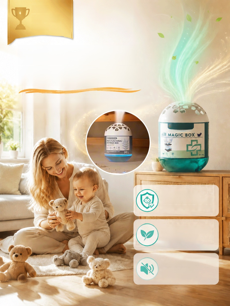 [Baby & Mom Safe Purification] Whole-House Dust Buster Smart Vacuum Cube, 99.97% filter efficiency: Baby-safe protection.