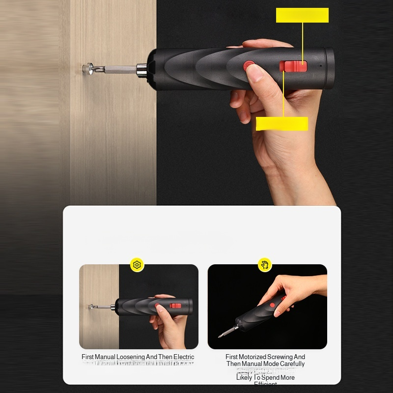 ✨ Handheld cordless electric screwdriver with one-button forward and reverse rotation, precise speed control, can tighten or loosen screws in just 1 second.