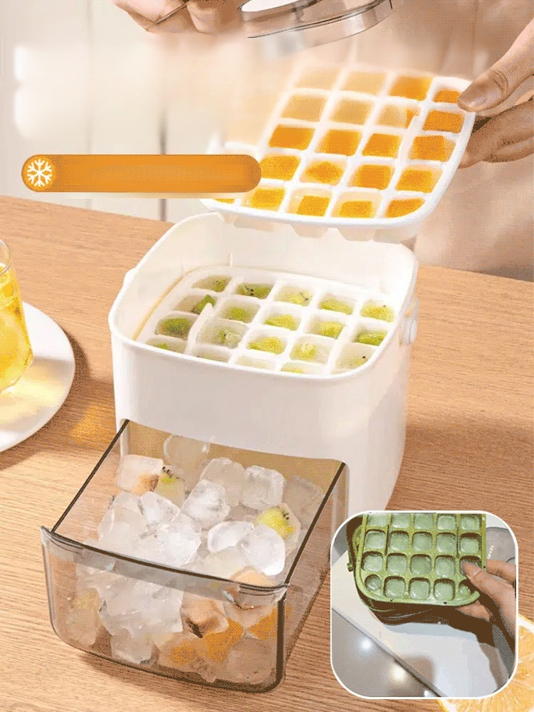 Instant Chill Desktop Ice Maker |200 Cubes in 2 Mins | Space-Saving Design☀️ Naturally Clean & Easy-to-Make Ice.