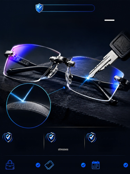 German Optical Precision Glasses: Clear Vision Near, Ultra-light Diamond-Cut Rimless Reading Glasses