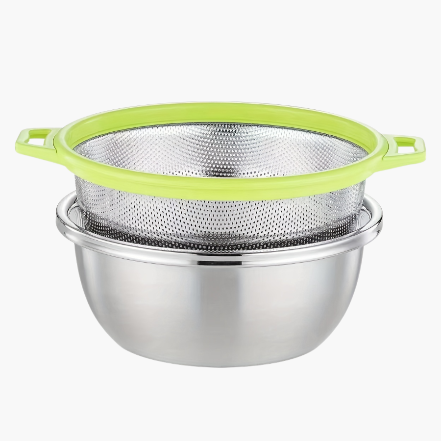 Colored edge stainless steel drain basket stainless steel basin