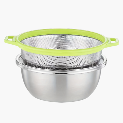 Colored edge stainless steel drain basket stainless steel basin