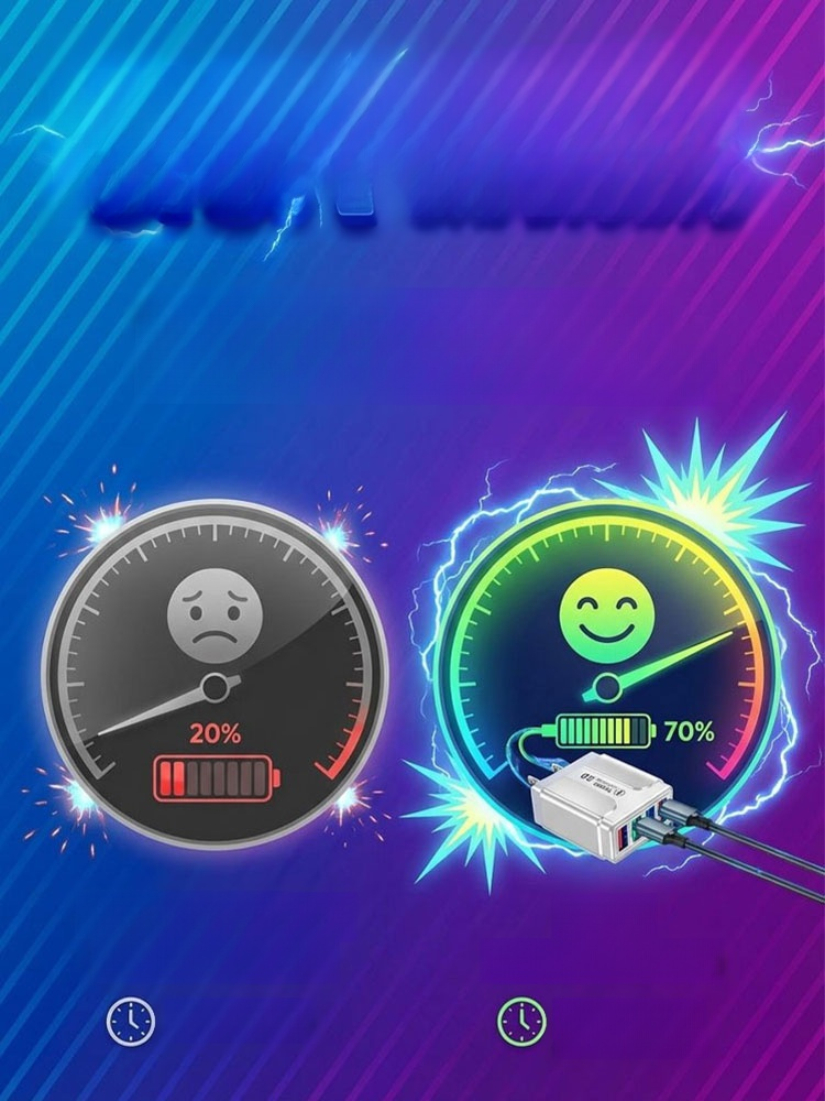 ✨ Experiencing phone lag and fast battery drain? The AI Smart Four-Port Charger revives your old phone with smooth performance and rejuvenated battery life!