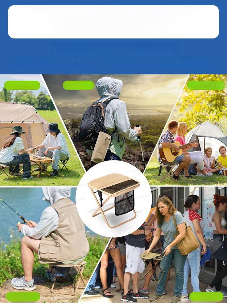 Camping Chairs, Upgraded Foldable Stool, 1.5 lbs ultra light, Max Load Capacity 500lbs