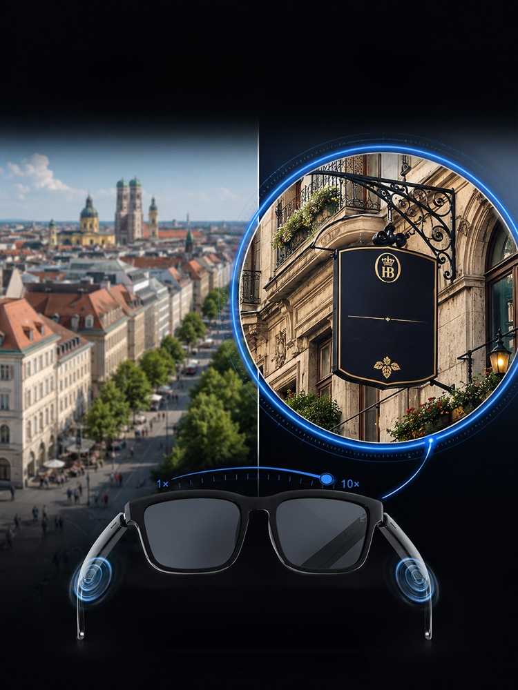AI Smart Bluetooth Glasses, Talk to AI Without Looking at a Screen. Get Instant Navigation, Answers, and Translations. 