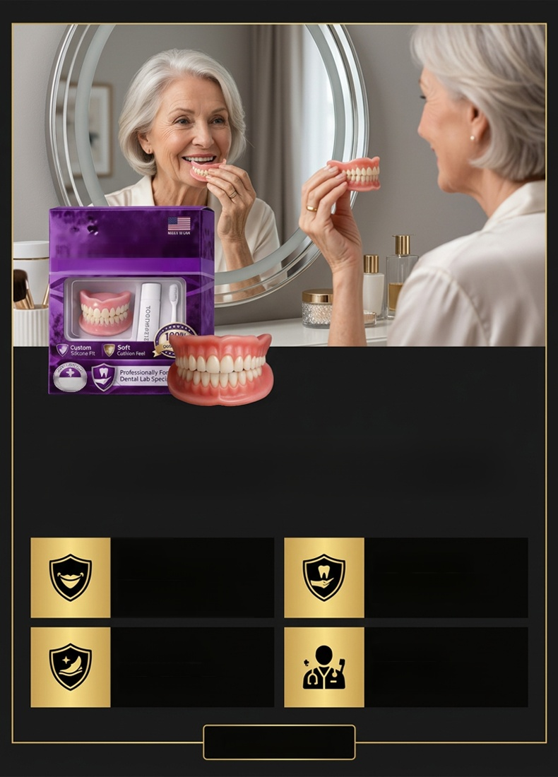 Stop hiding your teeth. Get a million dollar smile instantly. Professional set. Watch this transformation! Snap on a perfect smile in 1 second. Invisible and Natural, Corrects Misalignment