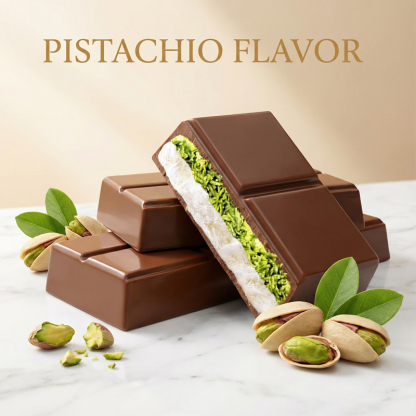 Dubai Style Pistachio Nougat Chocolate, Only 50 Cal! 0 Trans Fat, Guilt-Free Sweet Treat