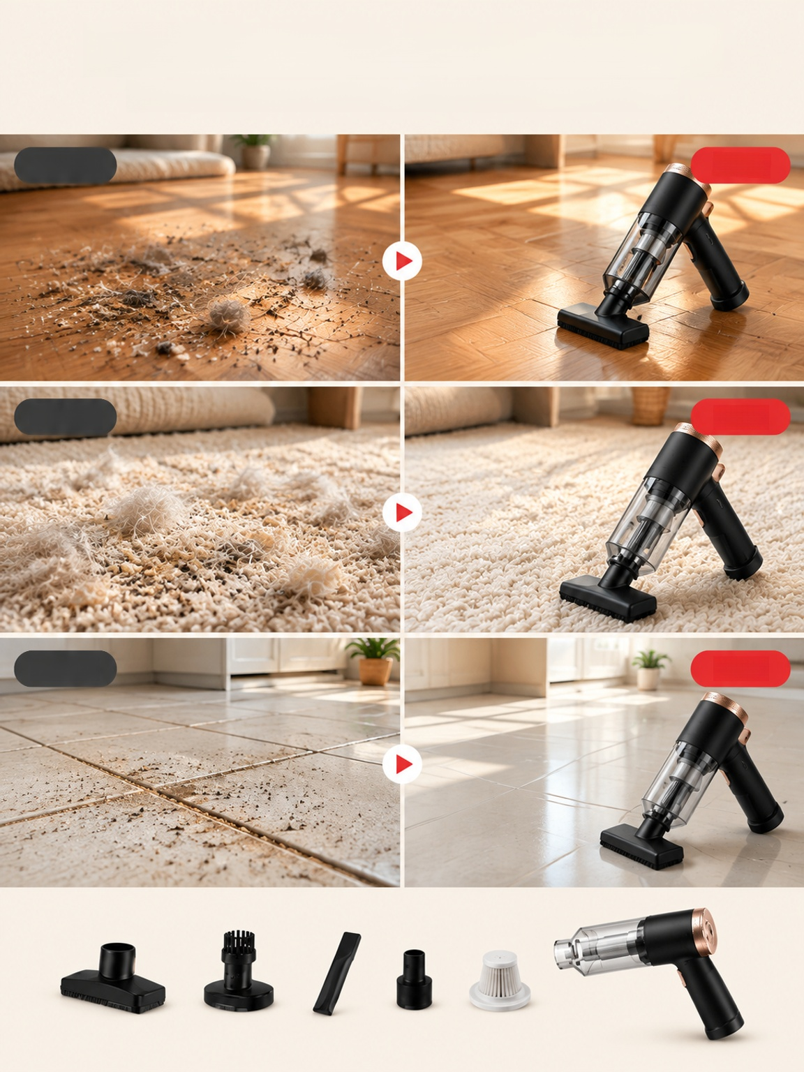 Portable Car Vacuum Cleaner with Suction & Blowing, Buy One Get Seven Free, Factory Direct 50% OFF + 10-Year Warranty!