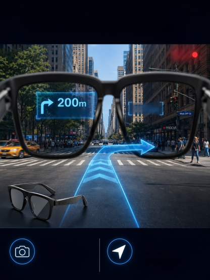 AI Smart Bluetooth Glasses, Talk to AI Without Looking at a Screen. Get Instant Navigation, Answers, and Translations. 