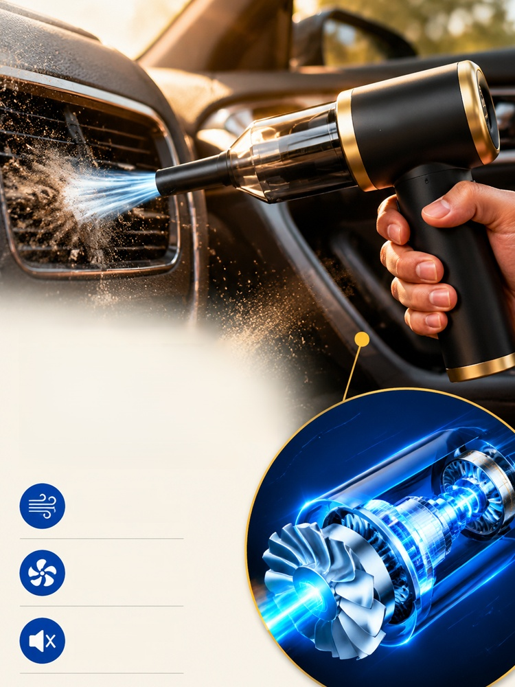 Portable Car Vacuum Cleaner with Suction & Blowing, Buy One Get Seven Free, Factory Direct 50% OFF + 10-Year Warranty!