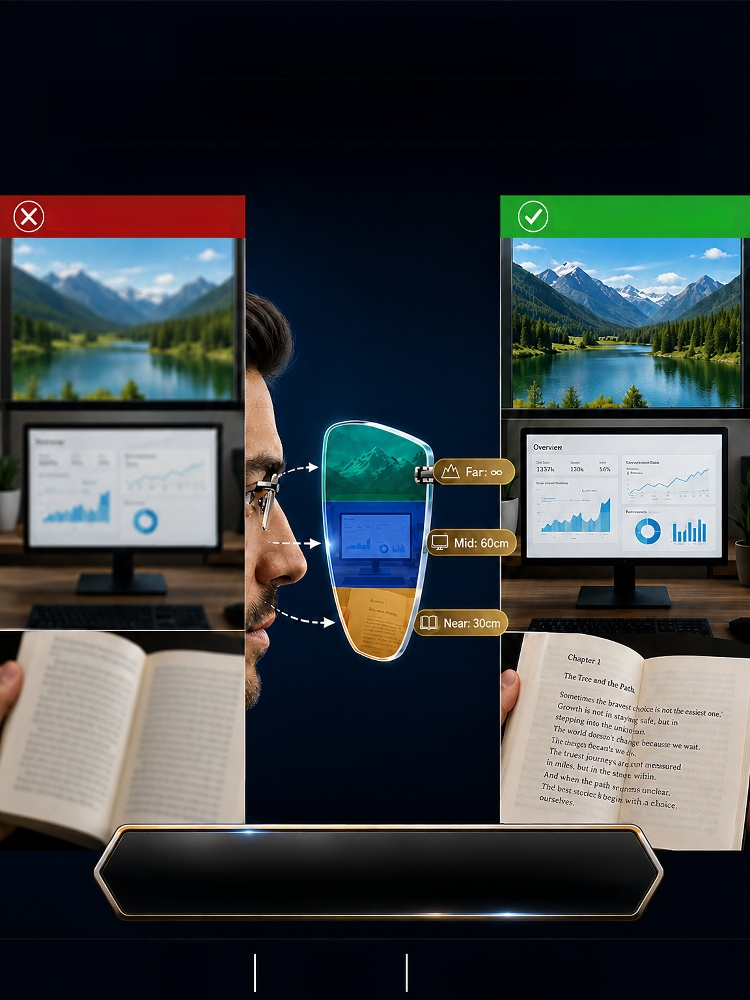 German Optical Precision Glasses: Clear Vision Near, Ultra-light Diamond-Cut Rimless Reading Glasses