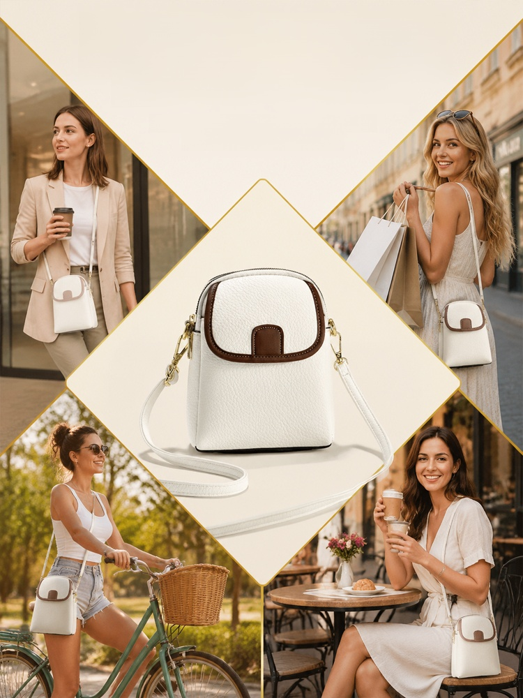 Color-blocked minimalist women's crossbody phone bag, Built-in RFID protection for ultimate security!