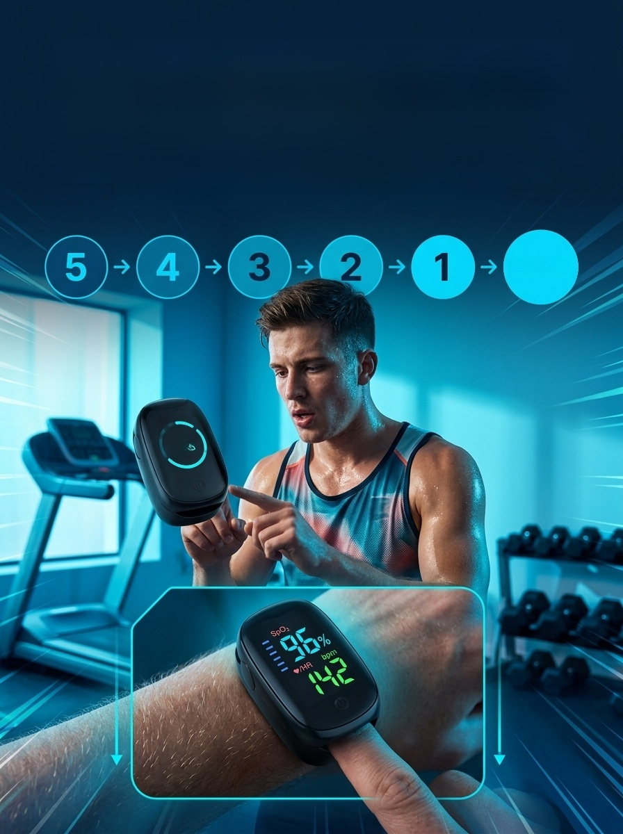 [99% Accuracy] Finger-Clip Pulse Oximeter, Results in 3 seconds, 99.9% accuracy, large, clear screen, simple and easy to use.