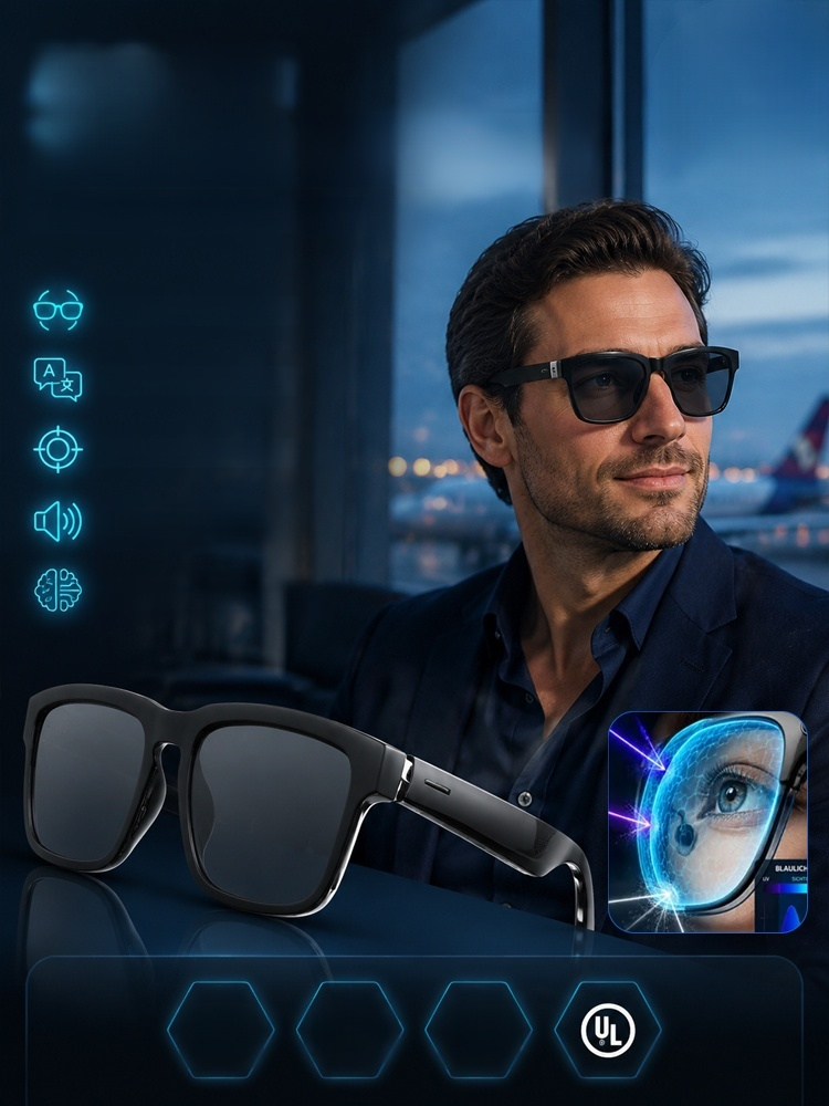 AI Smart Bluetooth Glasses, Talk to AI Without Looking at a Screen. Get Instant Navigation, Answers, and Translations. 