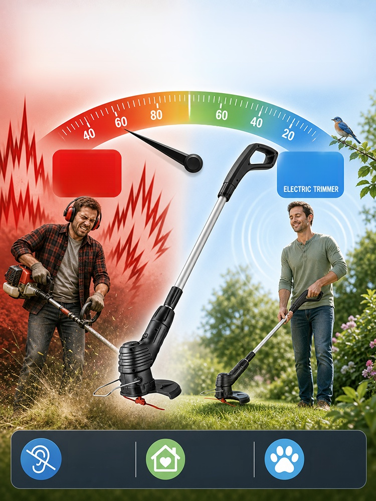 Foldable Rechargeable Garden Lawn Mower, Ditch the fumes and cords with one-touch power! SK-9 alloy blade covers 3X area per swing!