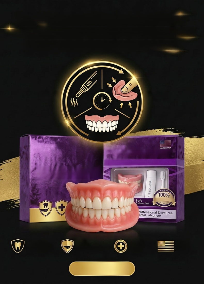 Stop hiding your teeth. Get a million dollar smile instantly. Professional set. Watch this transformation! Snap on a perfect smile in 1 second. Invisible and Natural, Corrects Misalignment