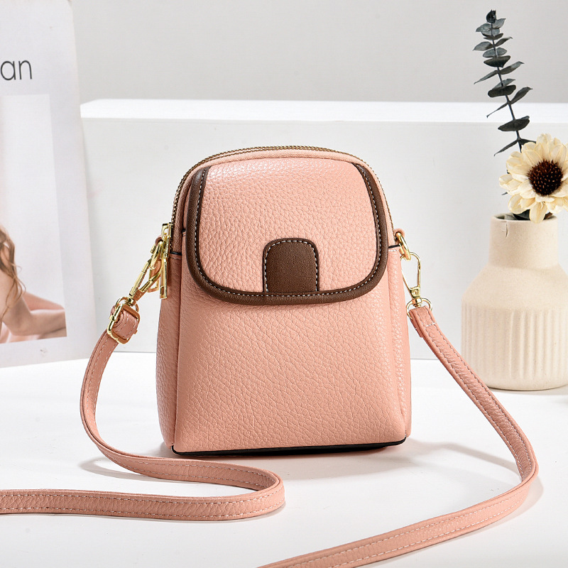 Color-blocked minimalist women's crossbody phone bag, Built-in RFID protection for ultimate security!