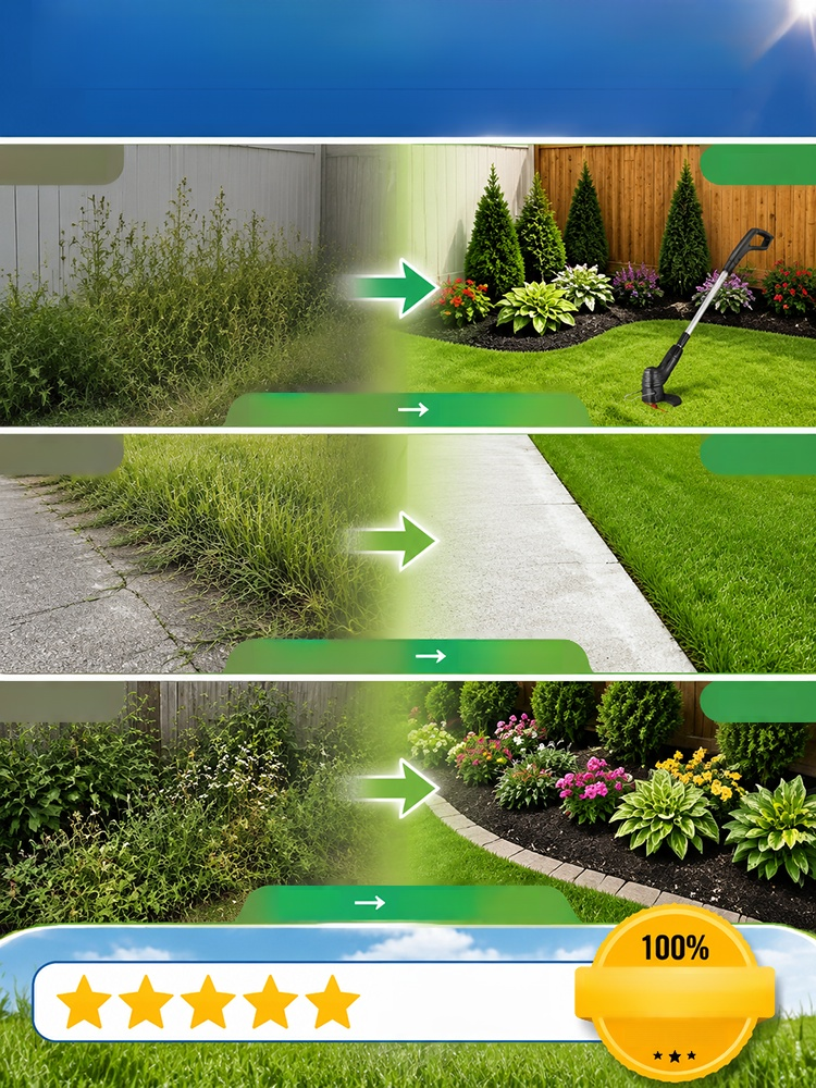 Foldable Rechargeable Garden Lawn Mower, Ditch the fumes and cords with one-touch power! SK-9 alloy blade covers 3X area per swing!