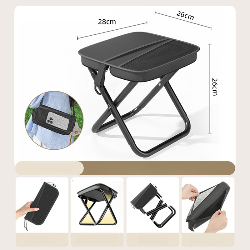 Camping Chairs, Upgraded Foldable Stool, 1.5 lbs ultra light, Max Load Capacity 500lbs