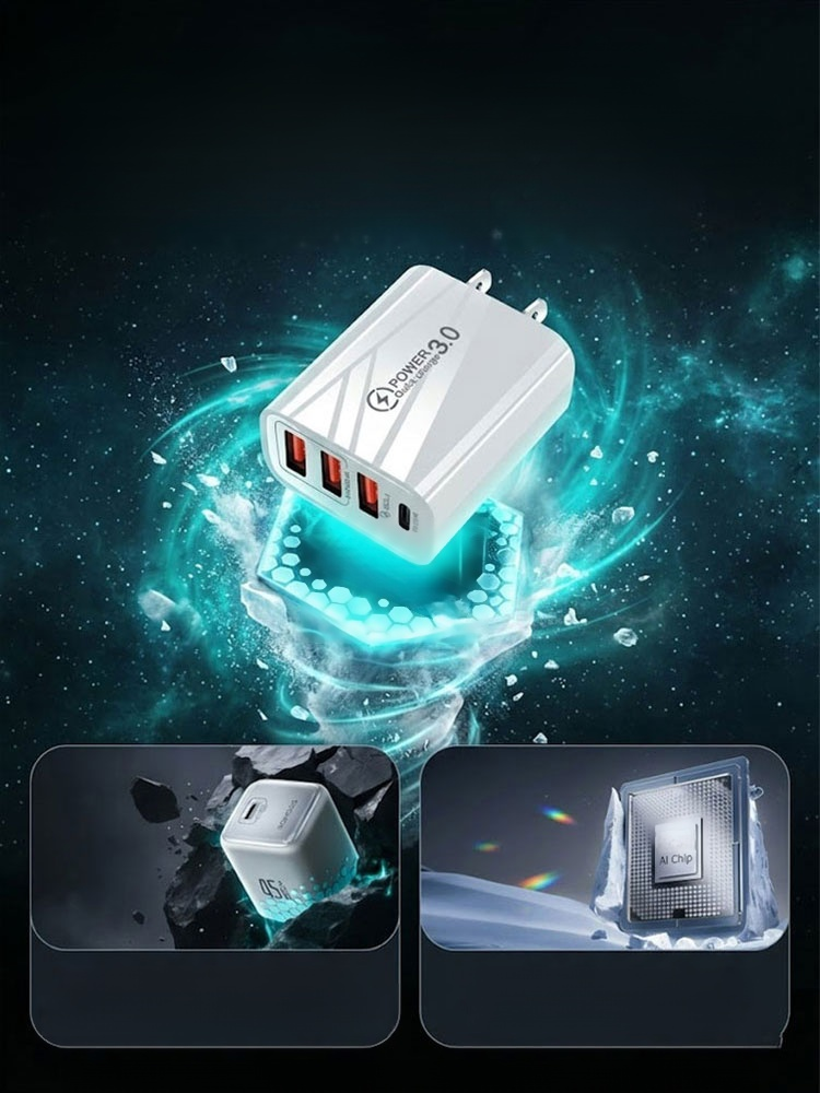 [Extends Battery Life] Multi-port Universal Charger, AI cooling tech: No more throttling. End planned obsolescence. Last 3 years longer.