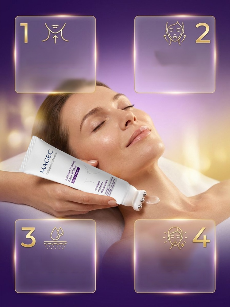 Fullerene Firming and Anti-Wrinkle Neck Cream, 4X anti-aging technology restores skin firmness and elasticity!