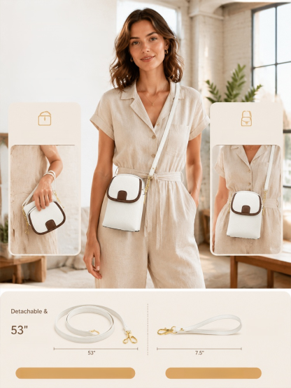 Color-blocked minimalist women's crossbody phone bag, Built-in RFID protection for ultimate security!