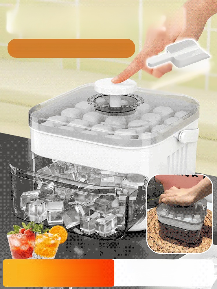 Instant Chill Desktop Ice Maker |200 Cubes in 2 Mins | Space-Saving Design☀️ Naturally Clean & Easy-to-Make Ice.