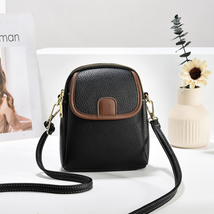 Color-blocked minimalist women's crossbody phone bag, Built-in RFID protection for ultimate security!