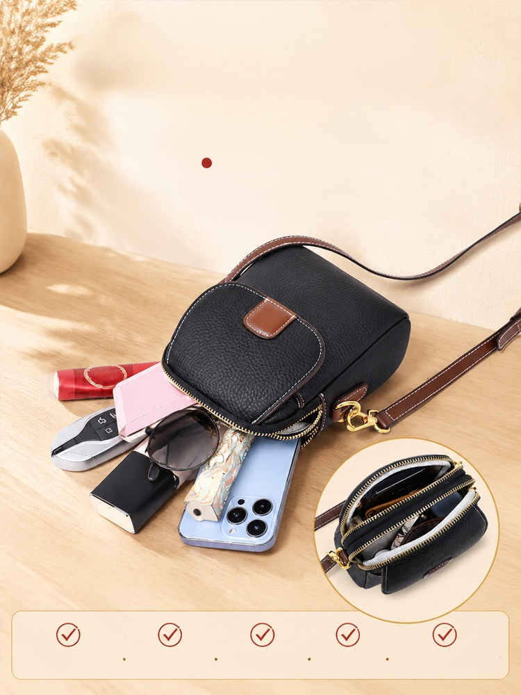 Color-blocked minimalist women's crossbody phone bag, Built-in RFID protection for ultimate security!