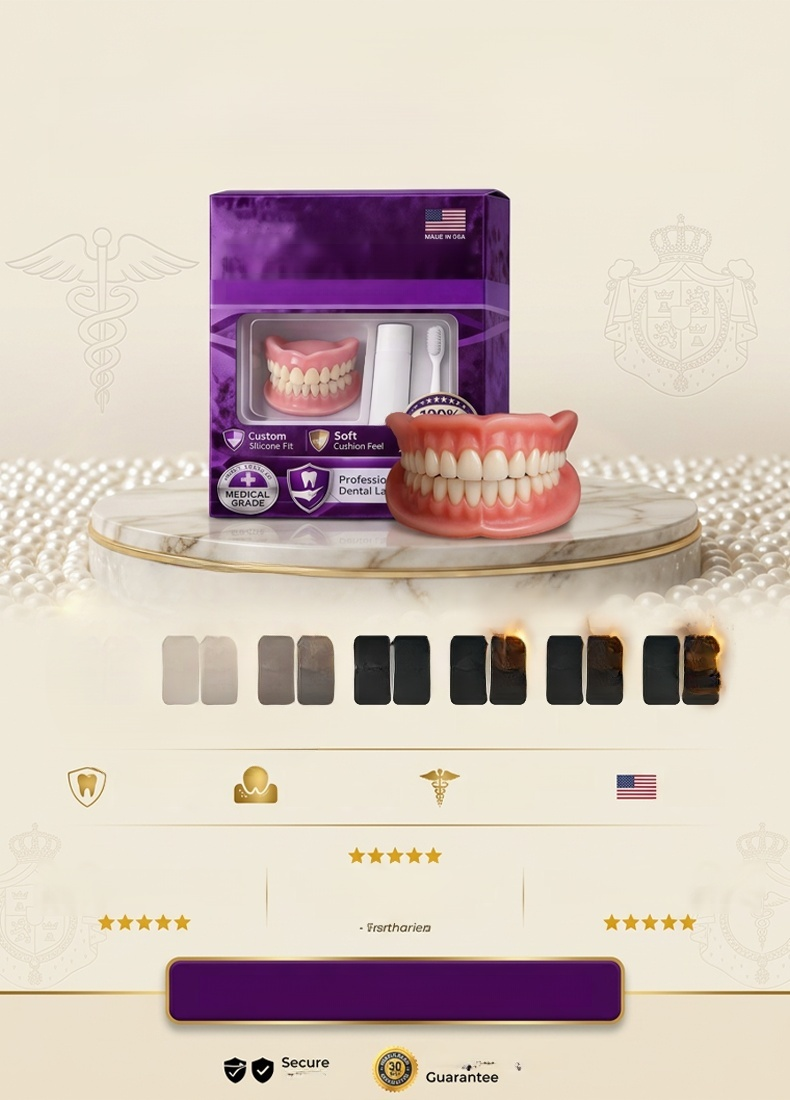 Stop hiding your teeth. Get a million dollar smile instantly. Professional set. Watch this transformation! Snap on a perfect smile in 1 second. Invisible and Natural, Corrects Misalignment